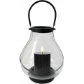 Dekorative Laterne GLASSY 25 cm, schwarz
