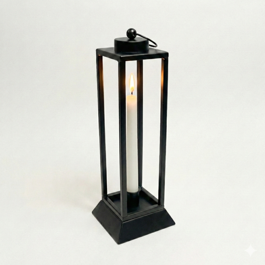 Dekorative Laterne HALL, 45,5 cm, schwarz
