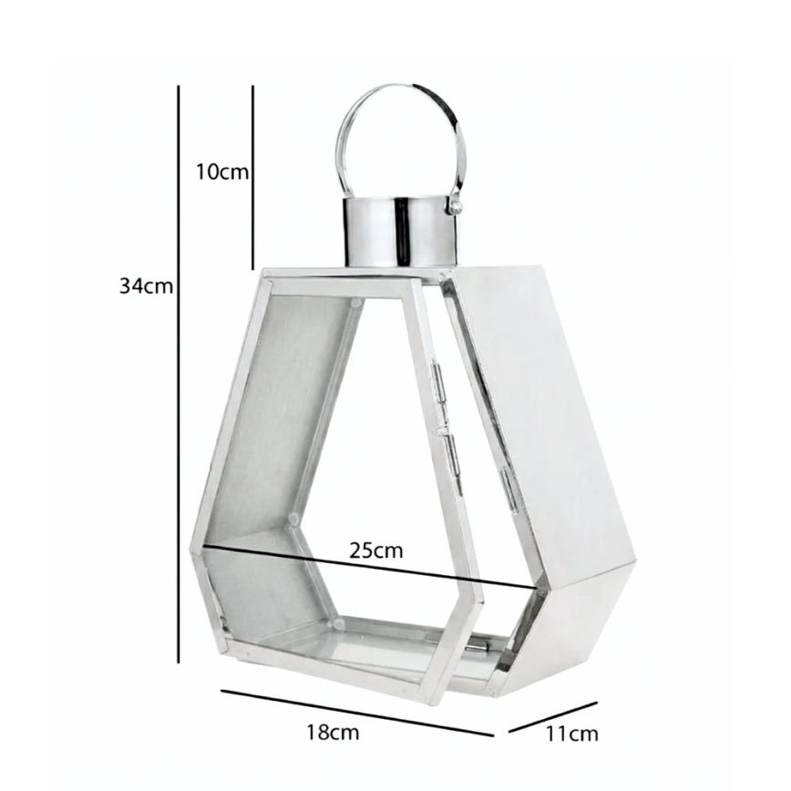 Dekorative Laterne PALACE, 34 cm, hochglänzender Chrom