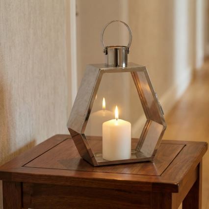 Dekorative Laterne PALACE, 43 cm, glänzender Chrom