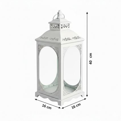 Dekorative Laterne ROSEHILL, 27,5 cm, weiß
