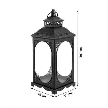 Dekorative Laterne ROSEHILL, 40 cm, schwarz