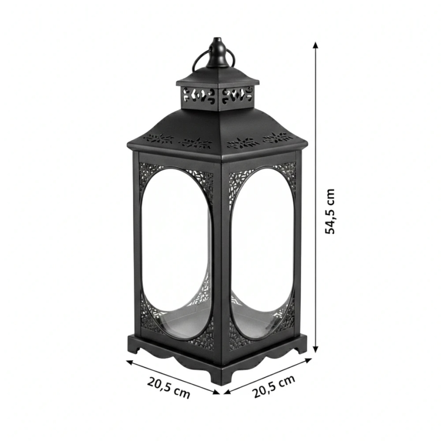 Dekorative Laterne ROSEHILL 54,5 cm schwarz