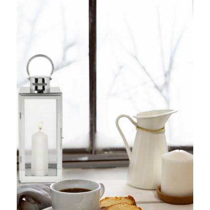 Dekorative Laterne TOWER, 29 cm, glänzender Chrom