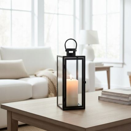 Dekorative Laterne TOWER, 29 cm, schwarz