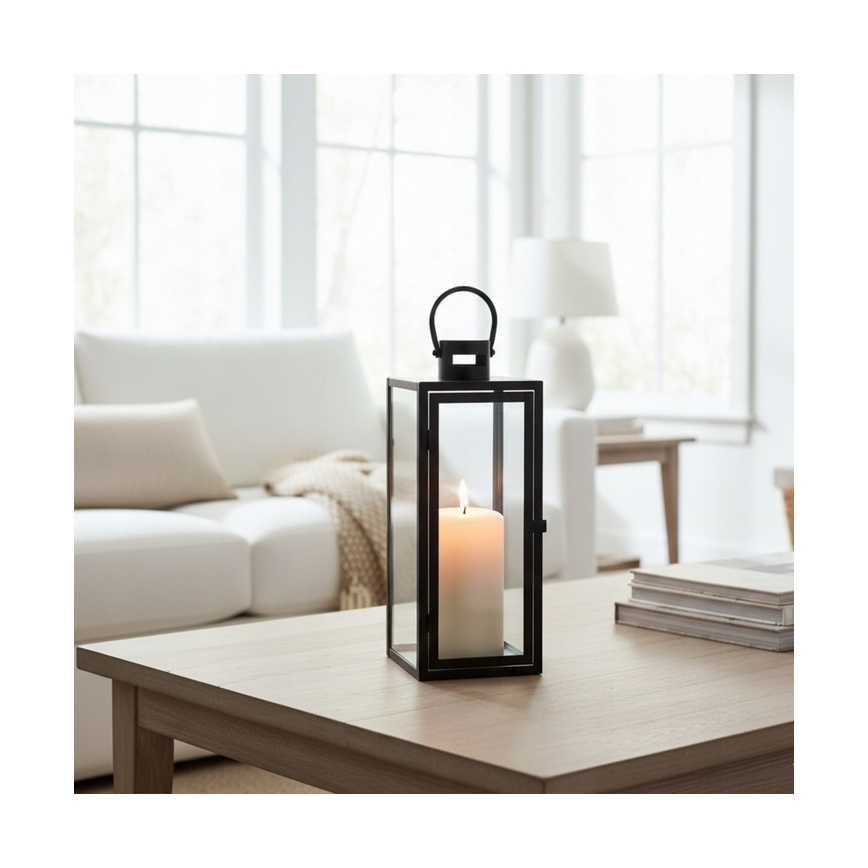 Dekorative Laterne TOWER, 29 cm, schwarz