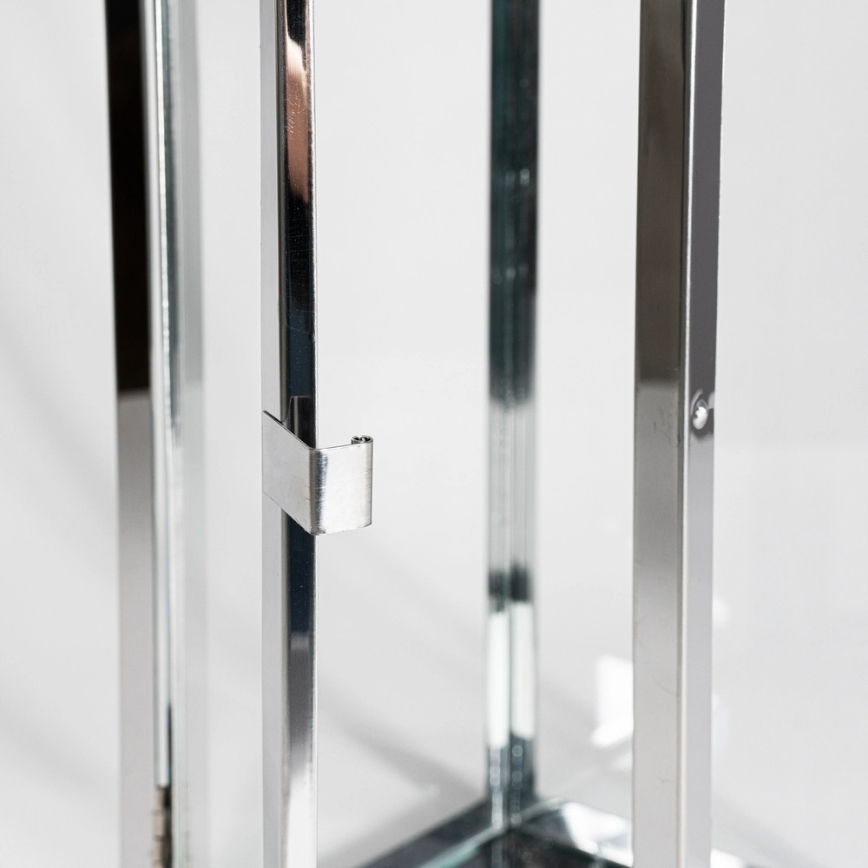 Dekorative Laterne TOWER 38 cm glänzender Chrom