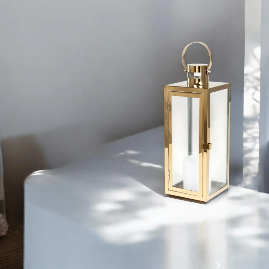 Dekorative Laterne TOWER 38 cm, goldfarben