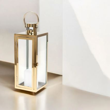 Dekorative Laterne TOWER 38 cm, goldfarben