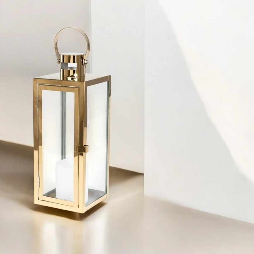 Dekorative Laterne TOWER 38 cm, goldfarben