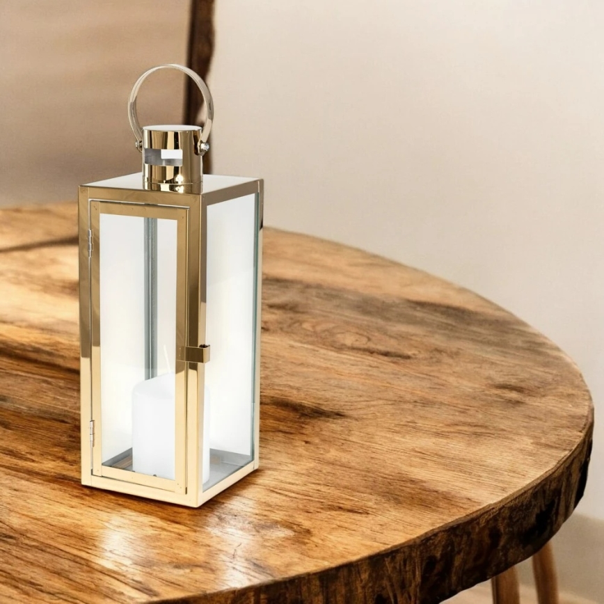 Dekorative Laterne TOWER 38 cm, goldfarben