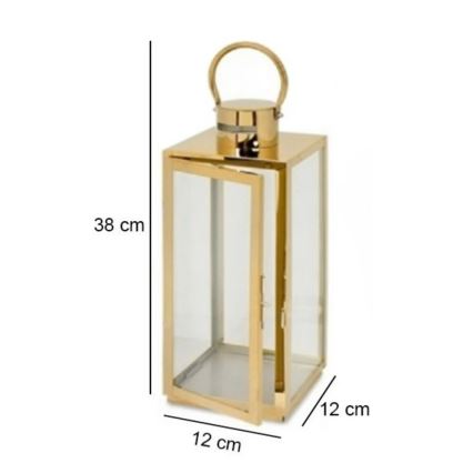 Dekorative Laterne TOWER 38 cm, goldfarben
