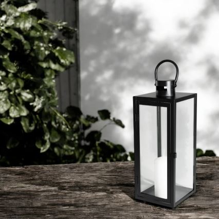 Dekorative Laterne TOWER 38 cm schwarz