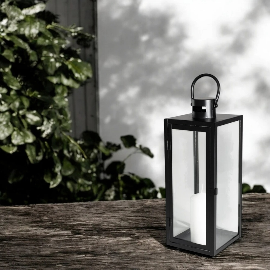 Dekorative Laterne TOWER 38 cm schwarz