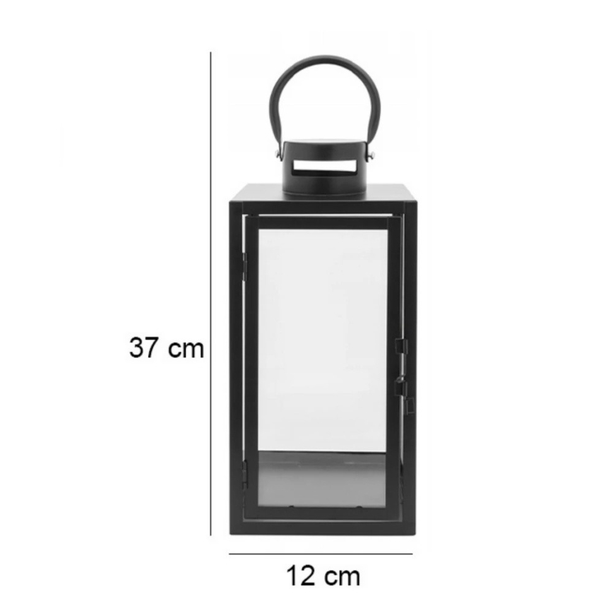 Dekorative Laterne TOWER 38 cm schwarz