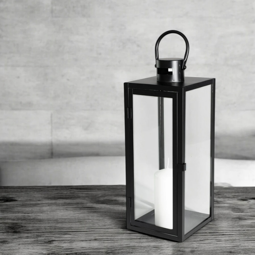 Dekorative Laterne TOWER 49 cm schwarz