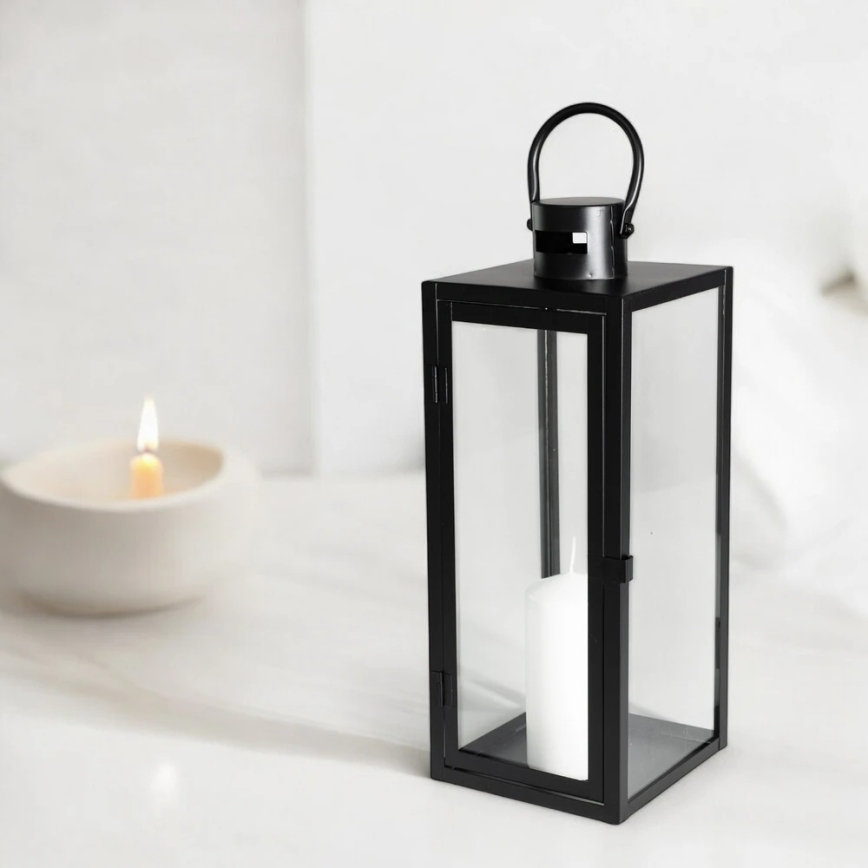 Dekorative Laterne TOWER 49 cm schwarz