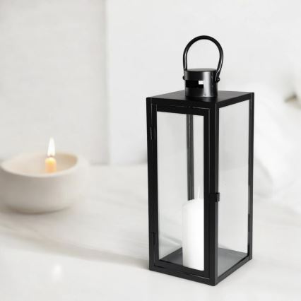 Dekorative Laterne TOWER 63 cm schwarz