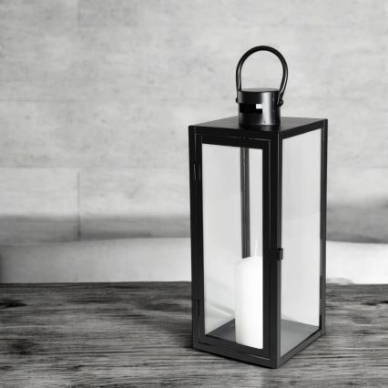 Dekorative Laterne TOWER 63 cm schwarz