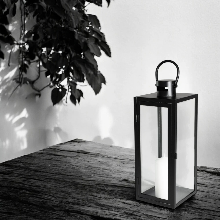 Dekorative Laterne TOWER 63 cm schwarz