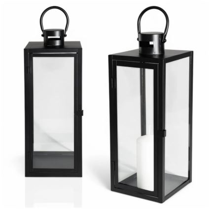 Dekorative Laterne TOWER 63 cm schwarz