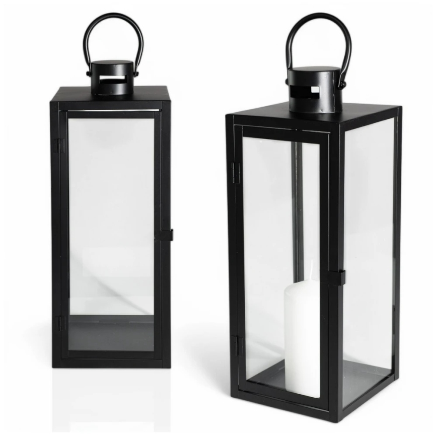 Dekorative Laterne TOWER 63 cm schwarz