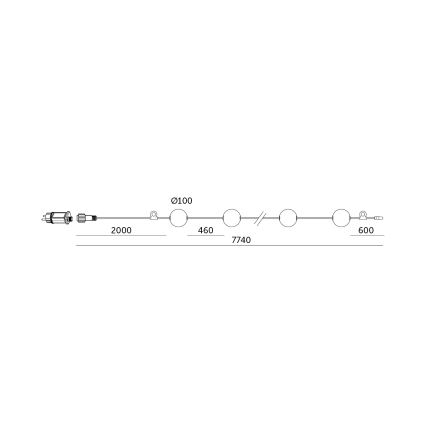 Dekorative LED-Lichterkette für Außenbereiche 10xLED/0,8W/230V IP67 2500K 7,7 m