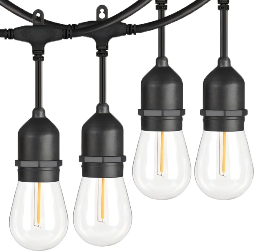 Dekorative LED-Outdoor-Lichterkette 10xE27/1W/230V 10 m IP65 schwarz
