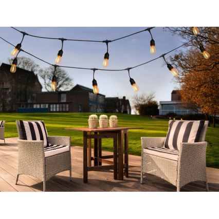 Dekorative LED-Outdoor-Lichterkette 5,6m 10xE27/0,6W/36V IP44