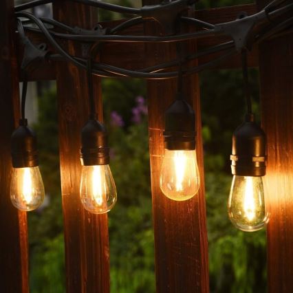 Dekorative LED-Outdoor-Lichterkette 5,6m 10xE27/0,6W/36V IP44