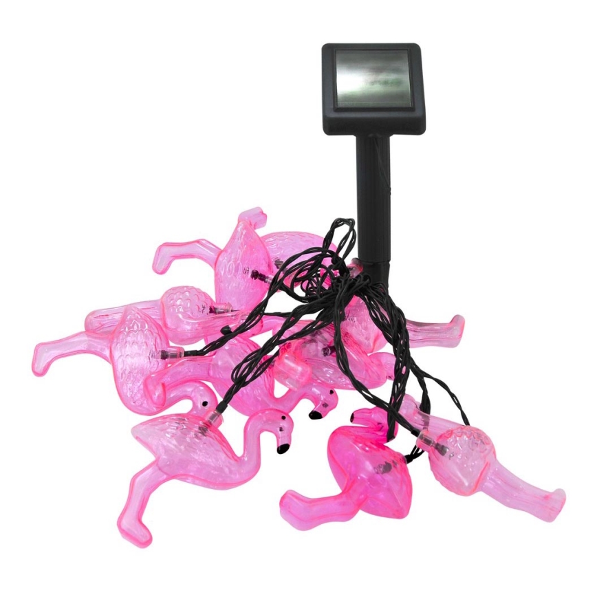 Dekorative LED-Solar-Lichterkette 10xLED/1,2V 300 mAh 3,8 m IP44 Flamingo