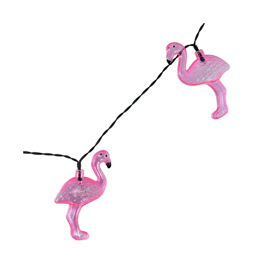 Dekorative LED-Solar-Lichterkette 10xLED/1,2V 300 mAh 3,8 m IP44 Flamingo