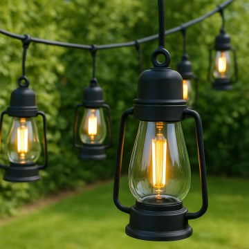 Dekorative Outdoor-Lichterkette GARLAND 10xLED 10m IP44 warmweiβ