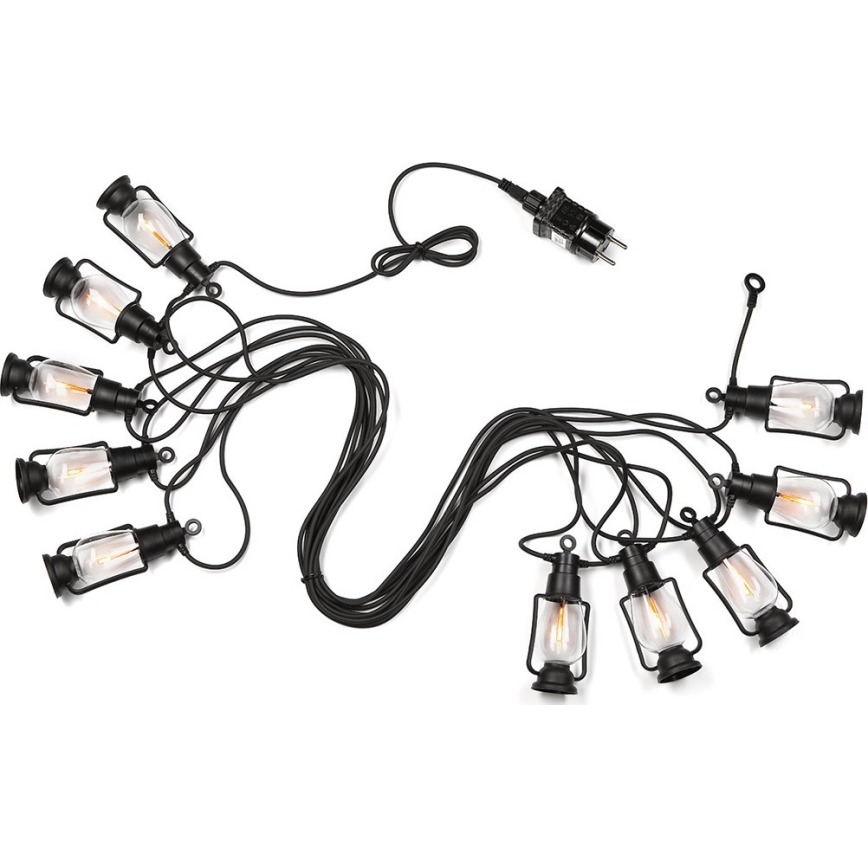 Dekorative Outdoor-Lichterkette GARLAND 10xLED 10m IP44 warmweiβ