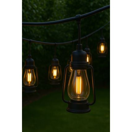 Dekorative Outdoor-Lichterkette GARLAND 10xLED 10m IP44 warmweiβ
