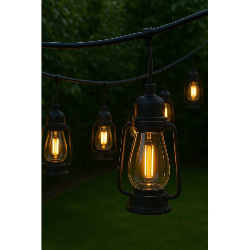 Dekorative Outdoor-Lichterkette GARLAND 10xLED 10m IP44 warmweiβ