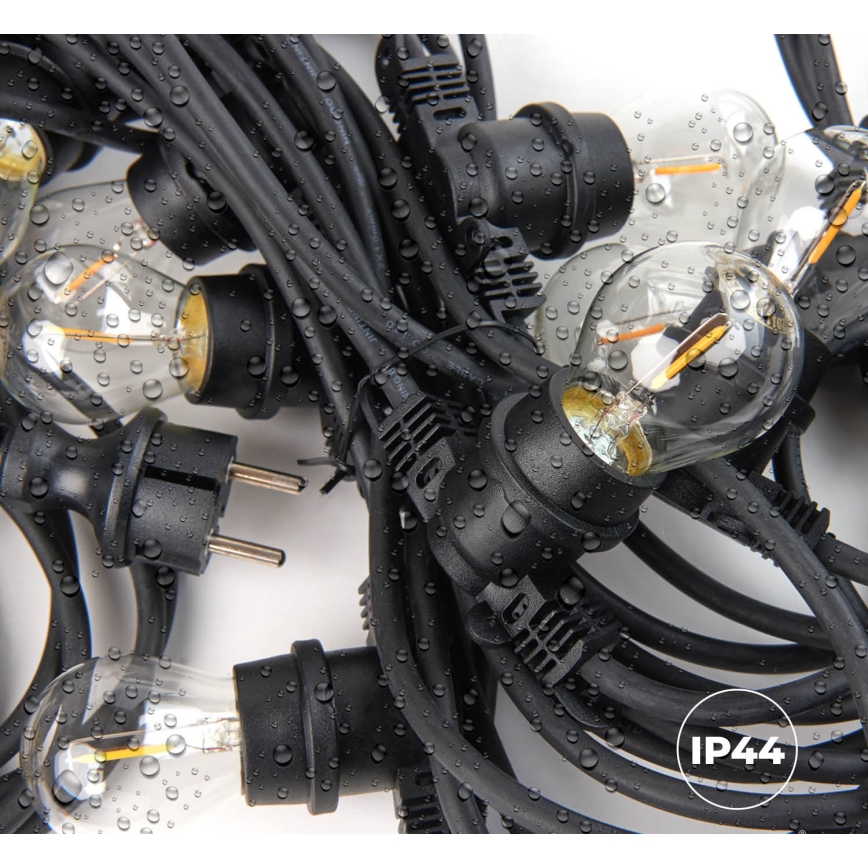 Dekorative Outdoor-Lichterkette MIMOSA 10xE27/1,3W/230V IP44 10 m