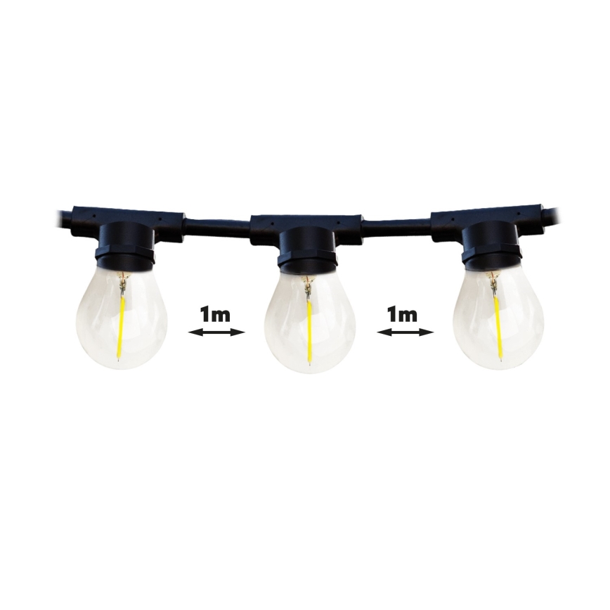Dekorative Outdoor-Lichterkette MIMOSA 10xE27/1,3W/230V IP44 10 m