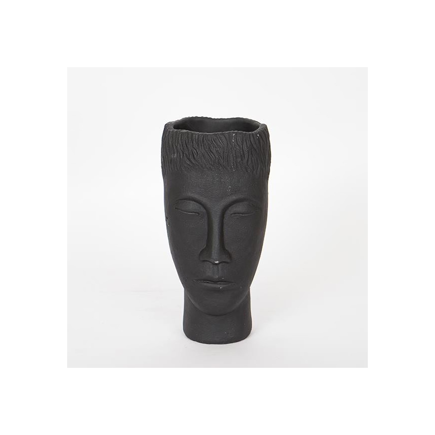 Dekorative Vase 25x14x12,5 cm schwarz/Betonoptik
