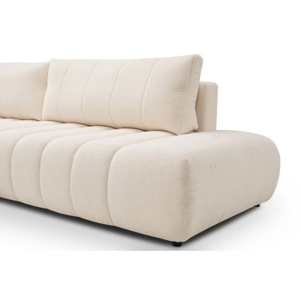 DESIO Ecksofa mit Schlaffunktion und Stauraum, L‑Form, links, beige