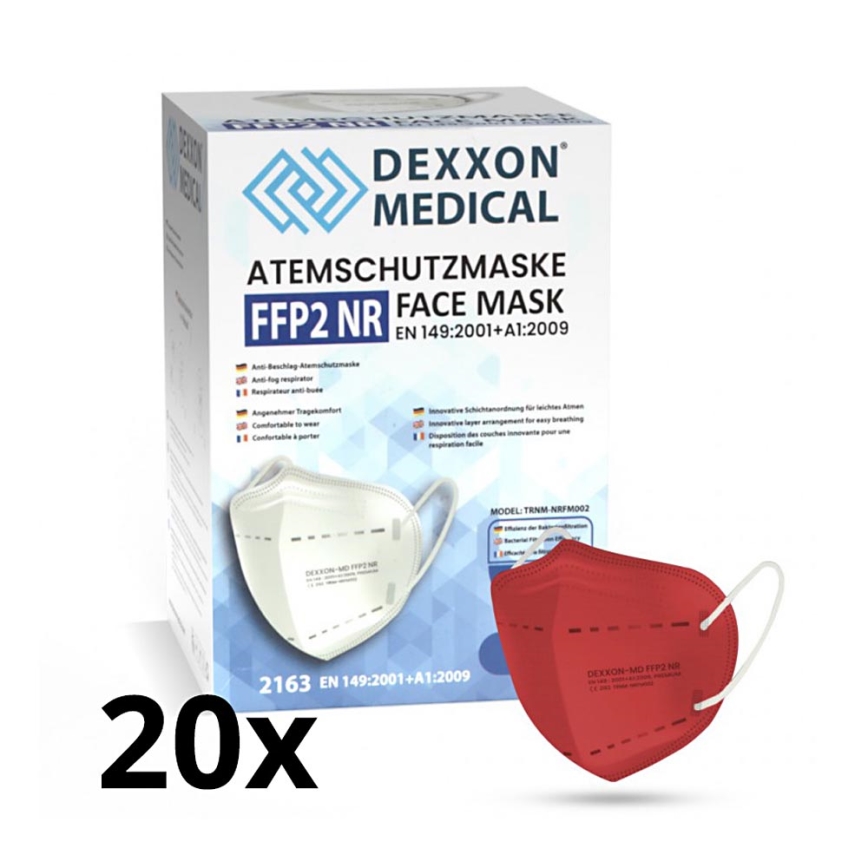 DEXXON MEDICAL Atemschutzmaske FFP2 NR Rot 20St.