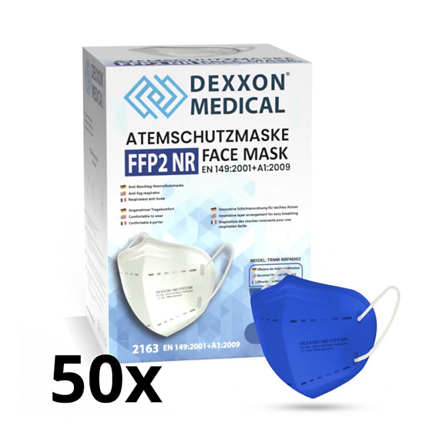 DEXXON MEDICAL Atemschutzmaske FFP2 NR Tiefblau 50 Stk.