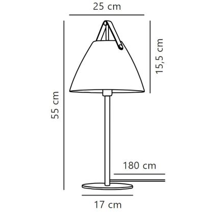 DFTP von Nordlux - Tischlampe STRAP 1xE27/40W/230V schwarz