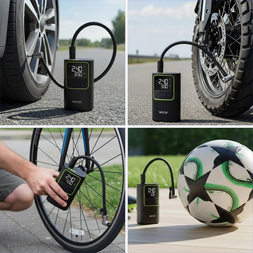 Digitaler Taschenkompressor 5 V, 4000 mAh, schwarz