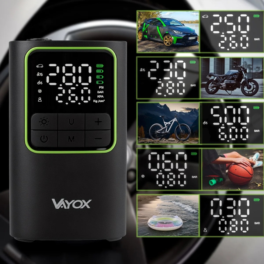 Digitaler Taschenkompressor 5 V, 4000 mAh, schwarz