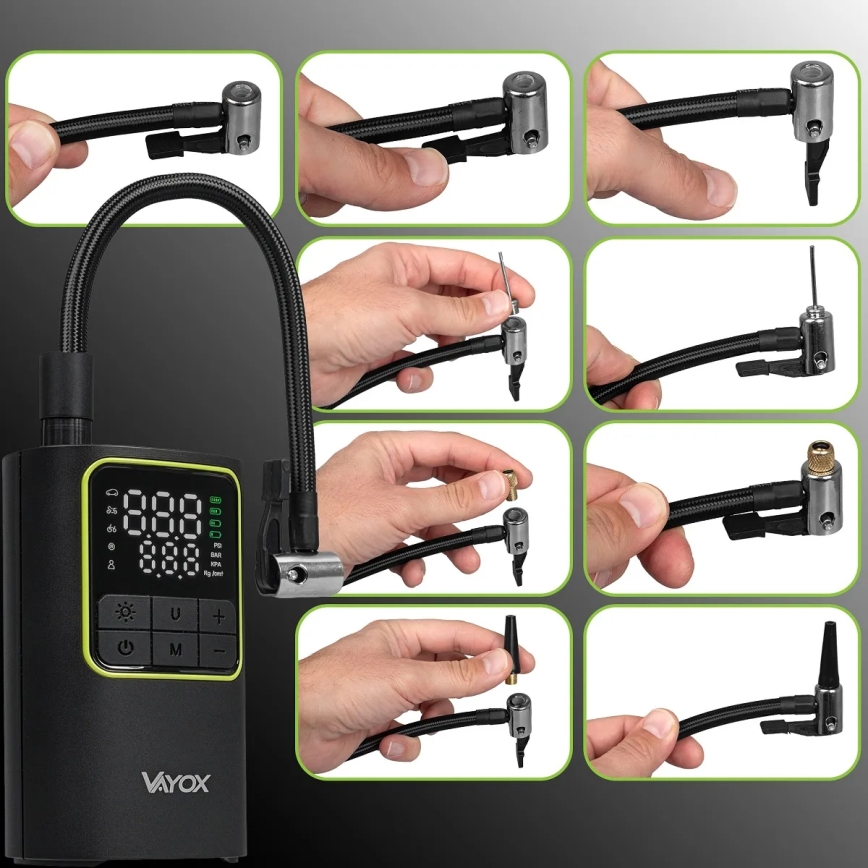 Digitaler Taschenkompressor 5 V, 4000 mAh, schwarz