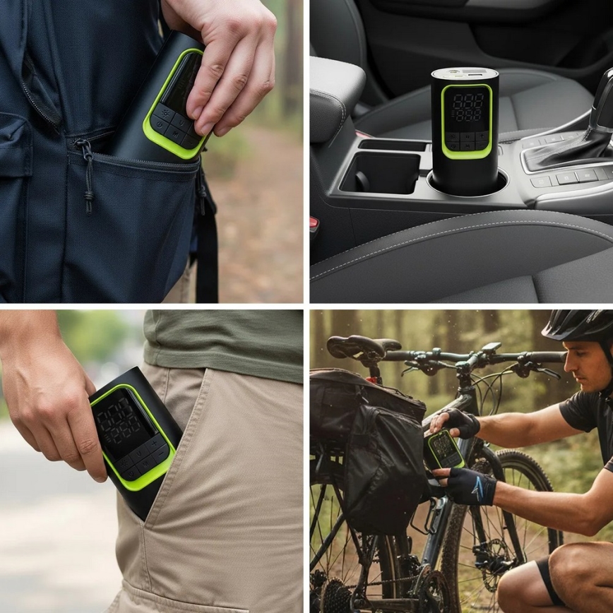 Digitaler Taschenkompressor 5 V 8000 mAh, schwarz
