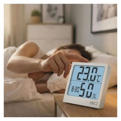 Digitales Thermometer mit Hygrometer 1xAA weiß