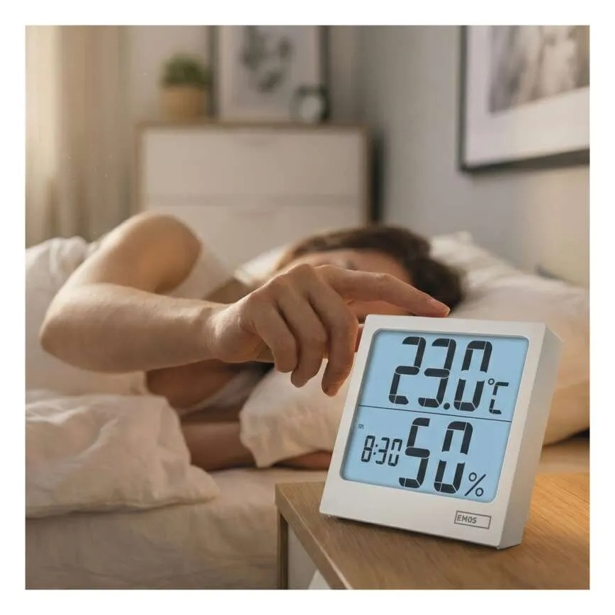 Digitales Thermometer mit Hygrometer 1xAA weiß