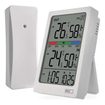 Digitales Thermometer mit Hygrometer 2xAAA weiß